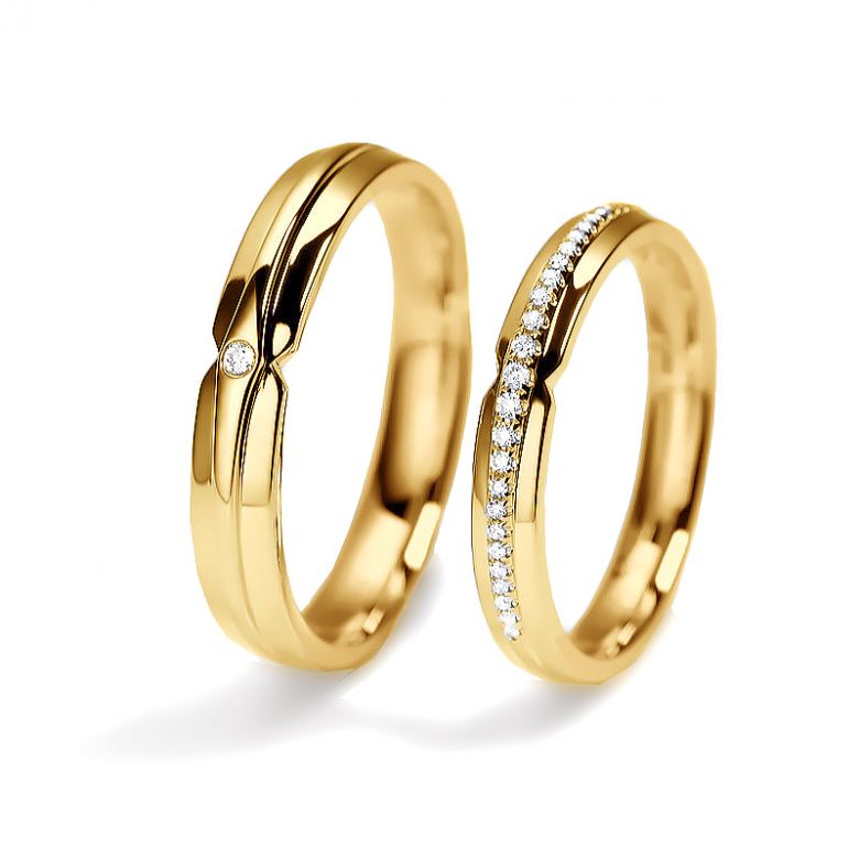 Coppia di Anelli Diego & Frida - Oro Giallo & Diamanti - 1