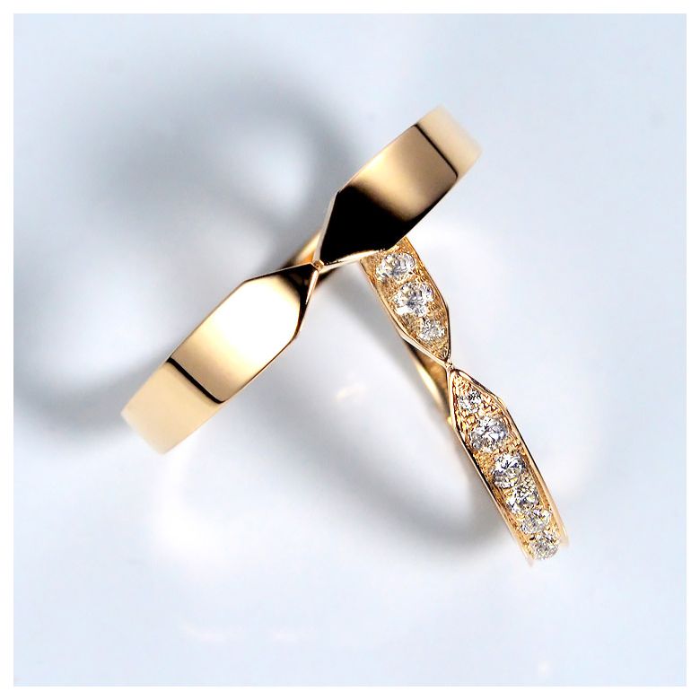 Coppia Anelli Arrows - Oro Giallo Finitura Lucida - 3