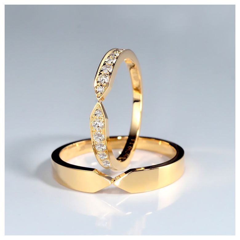 Coppia Anelli Arrows - Oro Giallo Finitura Lucida - 2