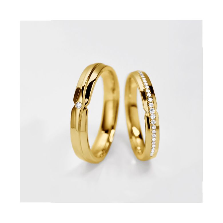 Coppia di Anelli Diego & Frida - Oro Giallo & Diamanti - 2