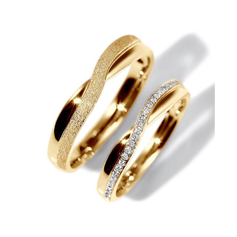 Fedi Nuziali Coppia Golden River - Oro Giallo - 1