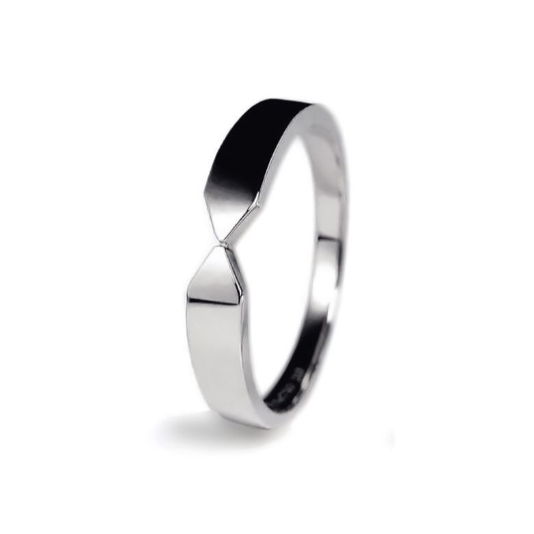 Anello Uomo Arrows - Oro Bianco Finitura Lucida - 1