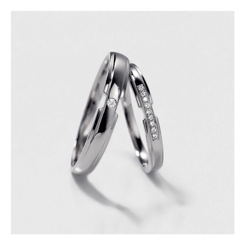 Fede Nuziale Uomo Jack - Platino & Diamante - 2