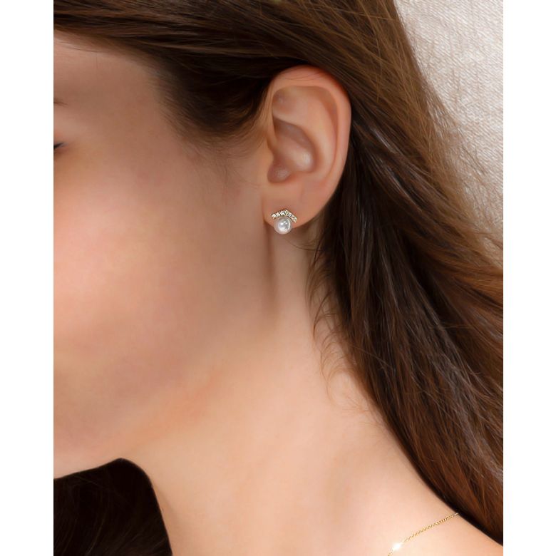 Orecchini A Lobo Réflexion - Oro Giallo, Diamanti & Perle Akoya - 2