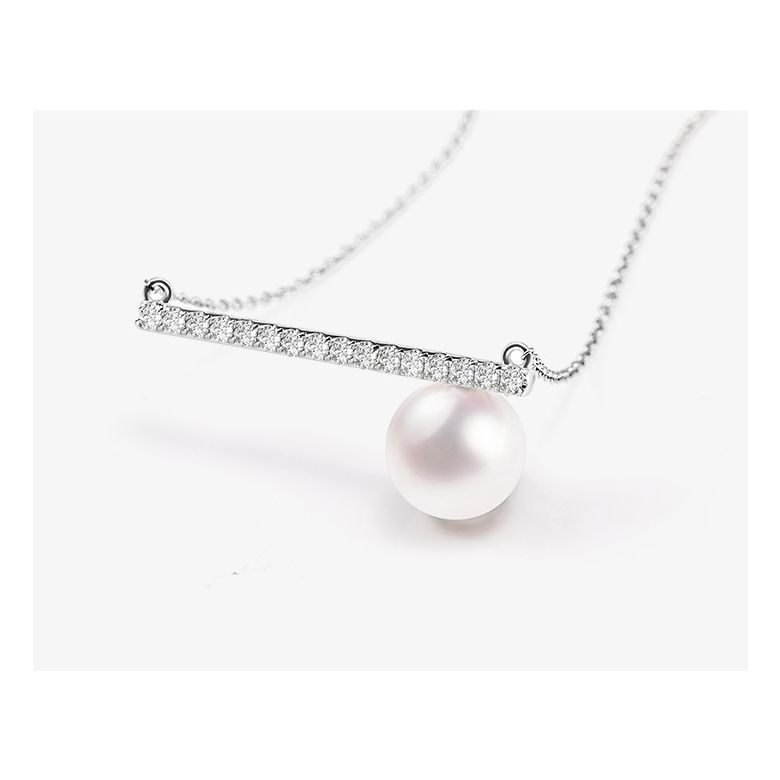 Collana Ciondolo Réflexion - Oro Bianco, Diamanti & Perle Akoya - 2