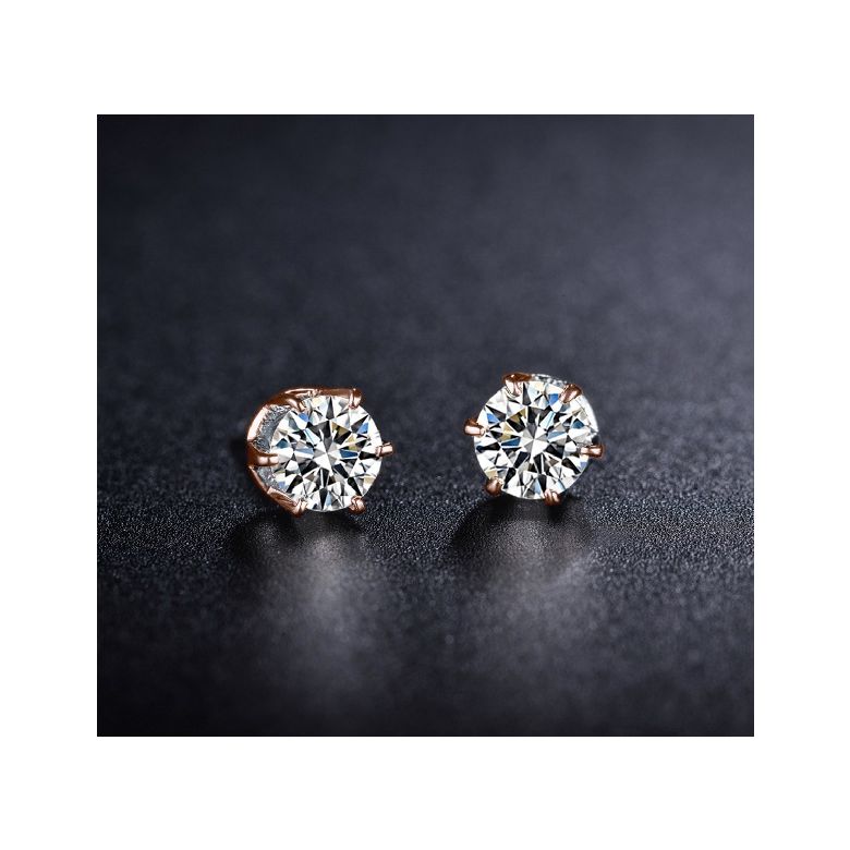 Orecchini Vassili - Punto Luce da Donna in Oro Rosa con Diamanti - 3