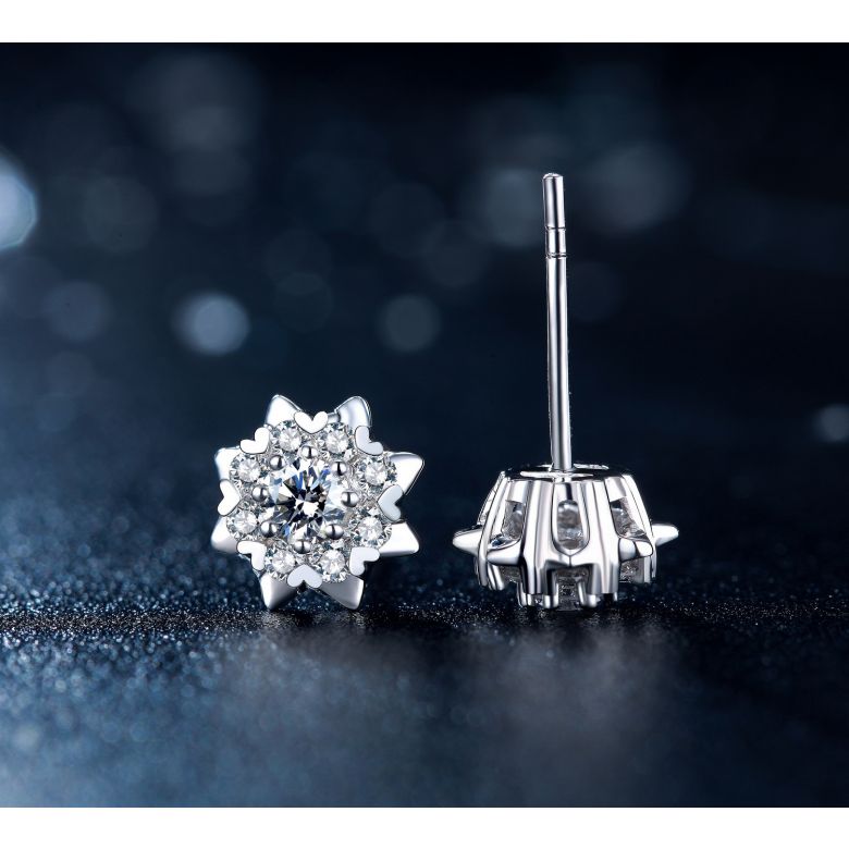 Orecchini meravigliosa. Oro bianco, diamanti 0.26ct - 4