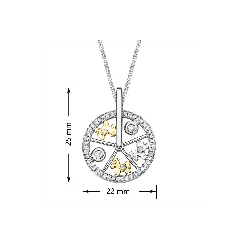 Ciondolo - Due ori 2.74gr - Diamanti 0.215ct - 2