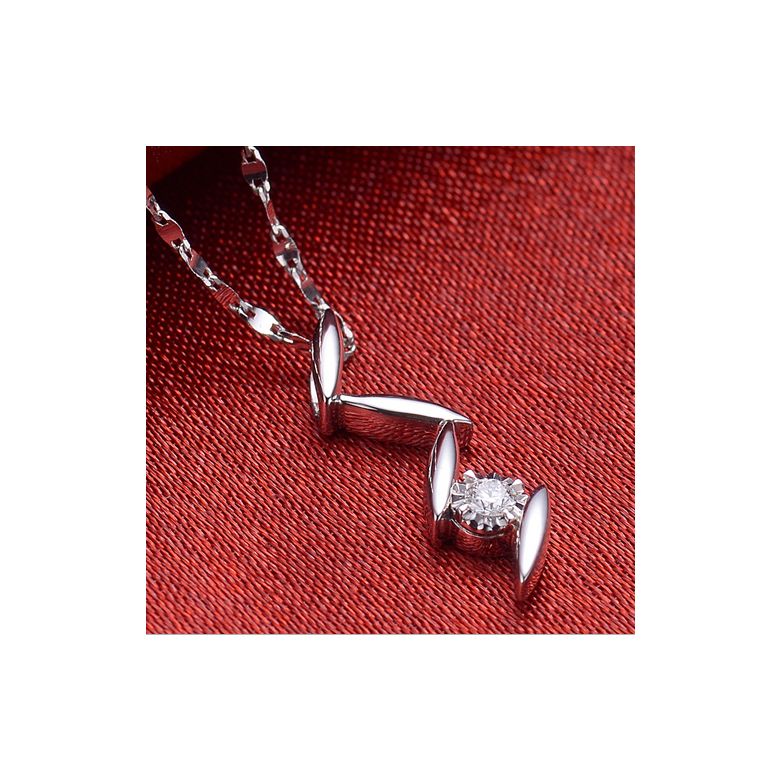 Ciondolo diamante e oro bianco - Fiori di crisantemo - 4