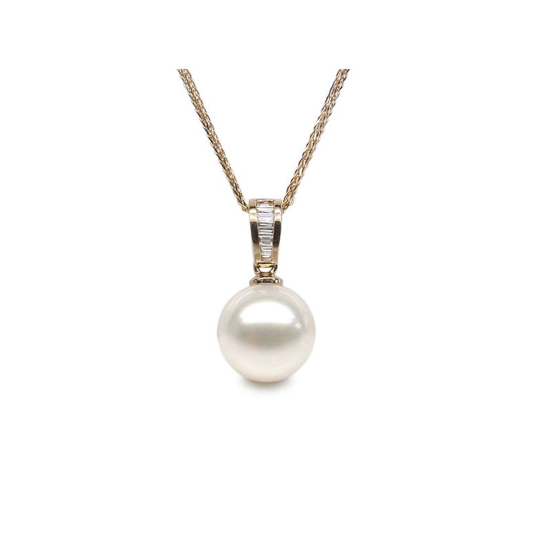 Ciondolo Maestro - Oro Giallo, Diamanti e Perla di Fiume - 1