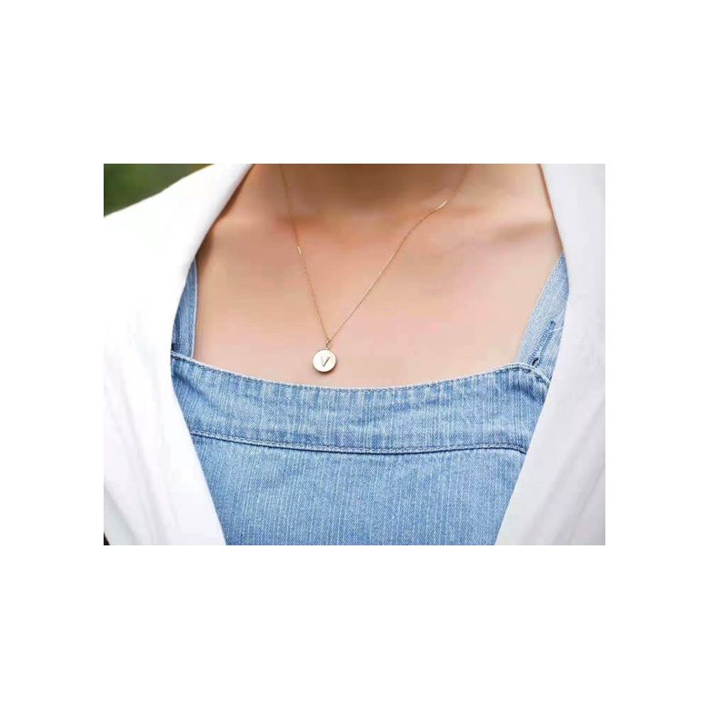 Ciondolo Lettera Alfabeto - Medaglia in Oro 18ct & Diamante VS/G | Gemperles - 12