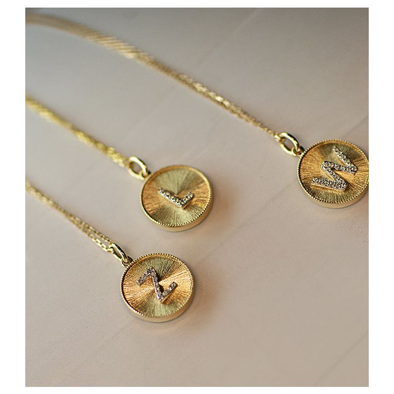 Ciondolo Lettera Alfabeto - Medaglia in Oro 18ct & Diamante VS/G | Gemperles - 7
