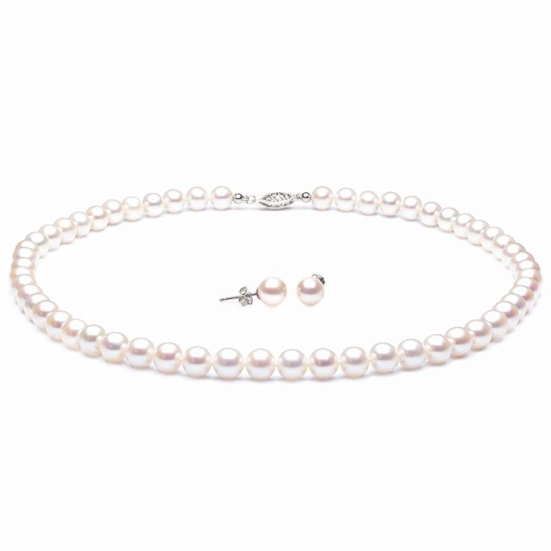 Parure Perle Sposa Acqua Dolce Coquette - Collana & Orecchini - Oro Giallo - 4