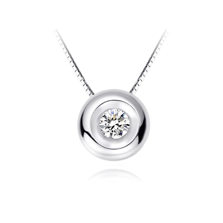 Ciondolo lasso in oro bianco e diamante - Attrape moi si tu m'aimes - 1