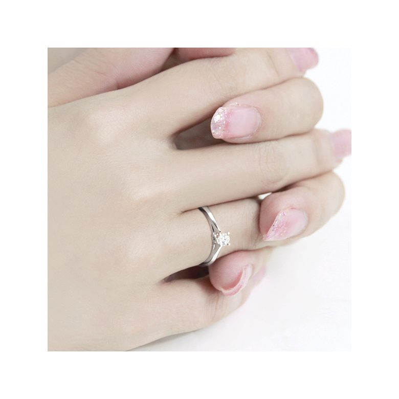 Anello di Fidanzamento Donna Richelieu - Oro Bianco & Diamante Solitario | Gemperles - 3