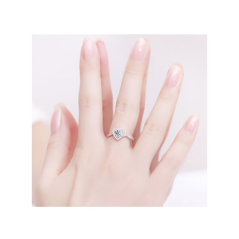 Anello Solitario Cuore Mio  Oro Bianco 18k & Diamanti VS/G | Gemperles - 2