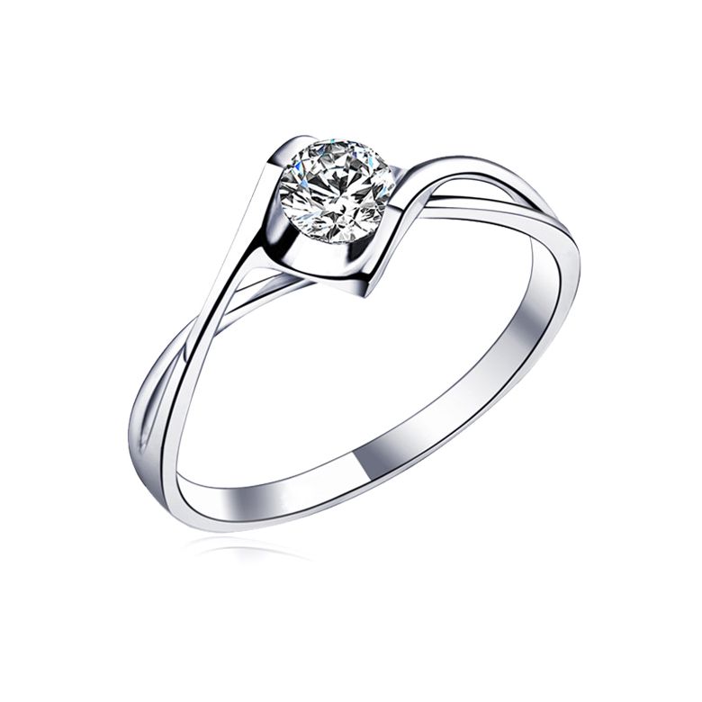 Anello di Fidanzamento A Jeanne - Oro Bianco e Diamante Solitario - 4