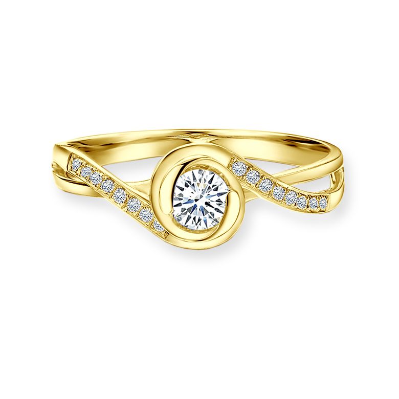 Anello Solitario Composto A Julie - Oro Giallo & Diamante | Gemperles - 4