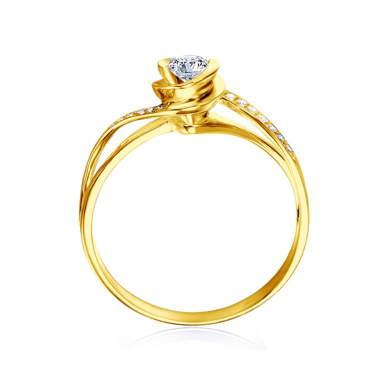 Anello Solitario Composto A Julie - Oro Giallo & Diamante | Gemperles - 3
