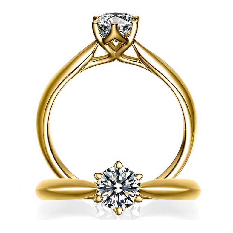 Anello di Fidanzamento L'Amour - Oro Giallo e Diamante Solitario | Gemperles - 2