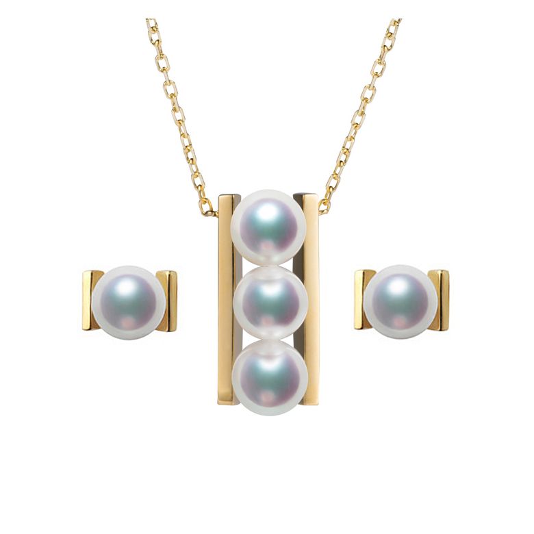 Parure Takana & Hiroba - Oro Giallo & Perle Akoya - 1