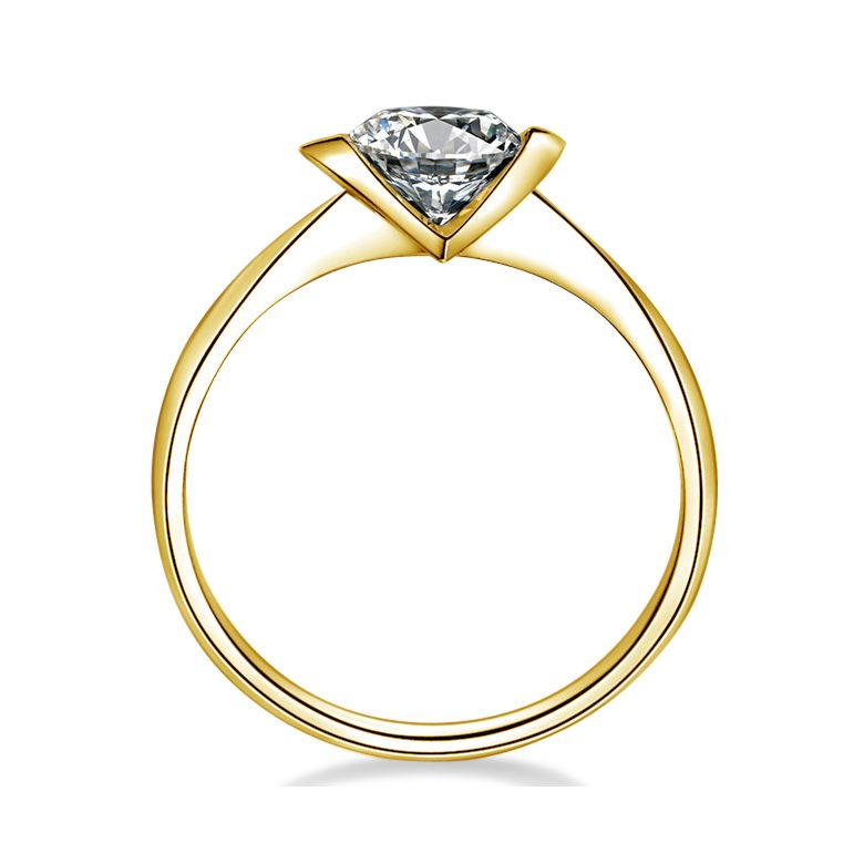 Anello di Fidanzamento Cuore Maestoso - Diamante Solitario & Oro Giallo | Gemperles - 4