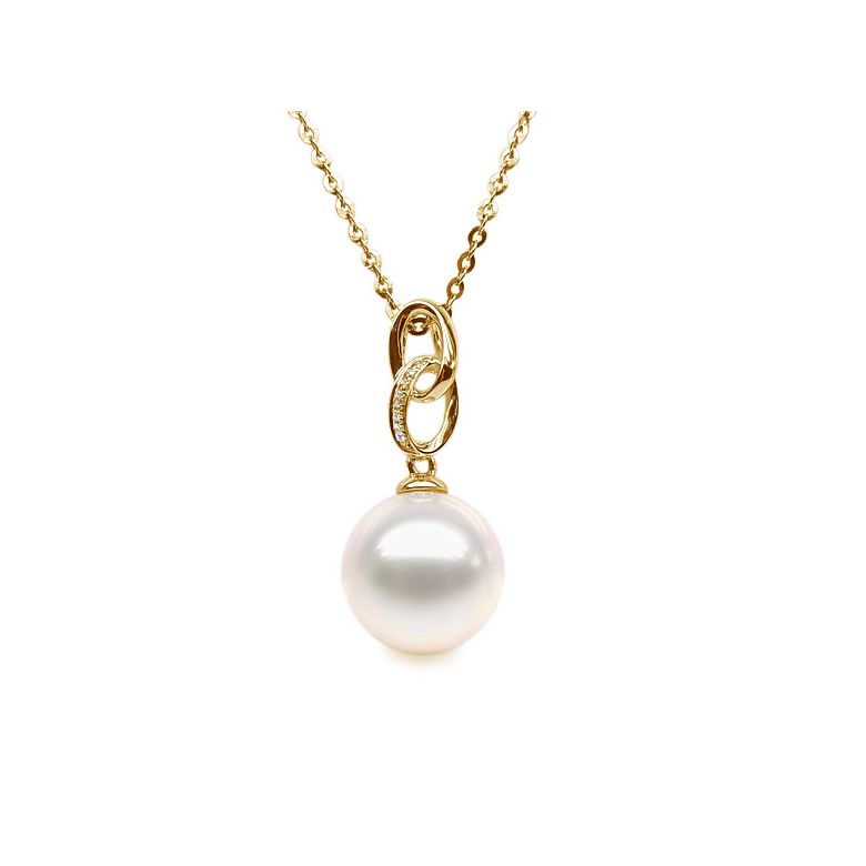 Ciondolo Anneaux Liés - Oro Giallo 18kt e Perla d'Acqua Dolce - 1