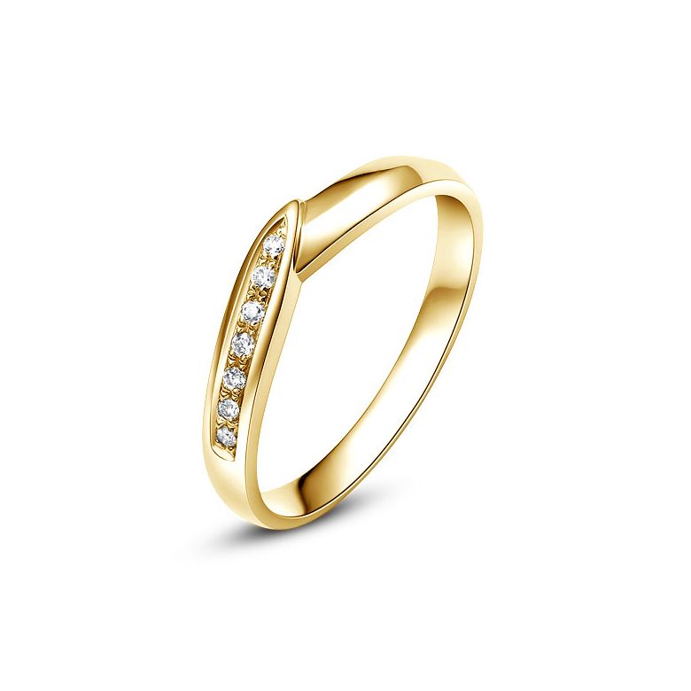 Fede Nuziale Charlotte per Donna - Oro Giallo e Diamanti - 2